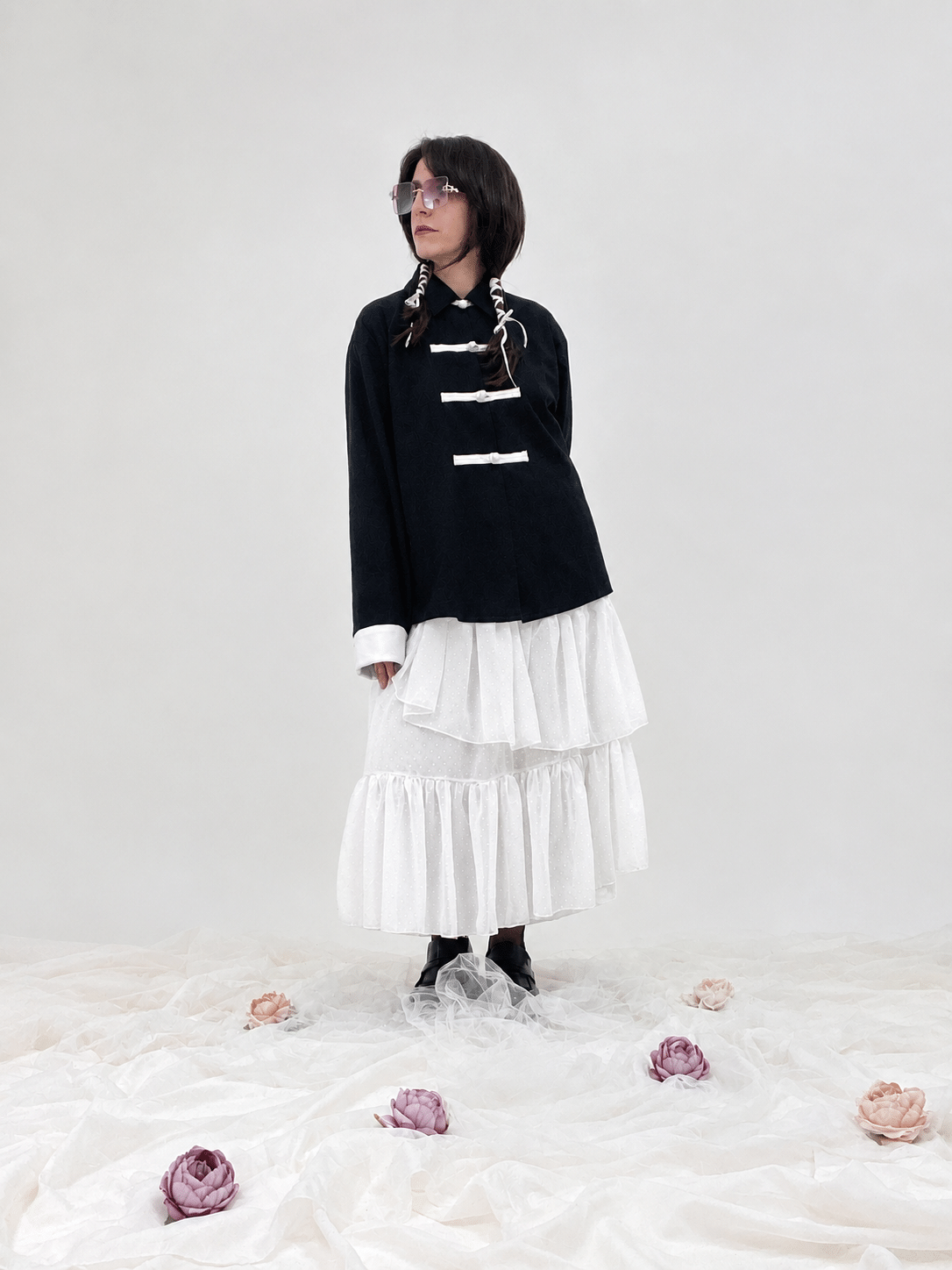 Blusa KARASU Bicolor「からす」 - Imagen 2